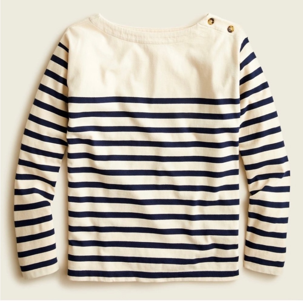 J. Crew breton shirt with boatneck collar